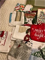 TOTE and assorted Christmas hand towels