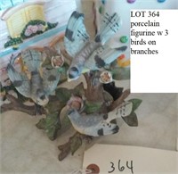 porcelain figureine w 3 birds pm 4 branches