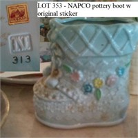 NAPCO pottery boot w original sticker