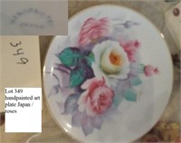 art plate handpainted JAPAN, roses