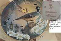 Larry Toschik art plate w quail 1978