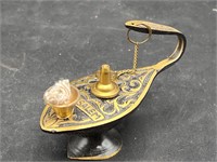 Brass Black Copper Hand Made 6” Aladdin Genie Lamp