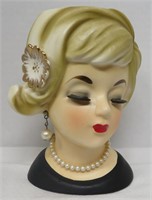 Ardco Lady head Vase foil Label Blonde Hair