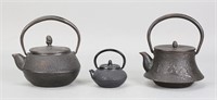 3 Japanese Iron Teapots