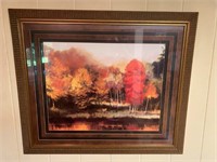 Framed Fall Woods Scene