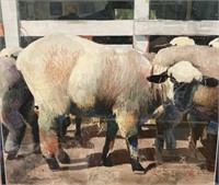 Carol Good pastel "Sheep" 29" x 30"
