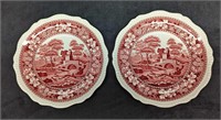 2 Vintage Fine China Spode Tower Dinner Plates