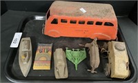 Vintage Tin Metal School Bus, Ships & Automobiles.