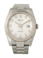 18k Gold Rolex Datejust White Dial Auto Watch 36mm