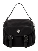 Tory Burch Black Nylon Silver-tone Crossbody Bag