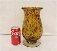10.25" Brown & Amber Pedestal Vase