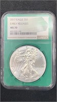 2017 NGC MS70 Silver Eagle 1oz Early Releases