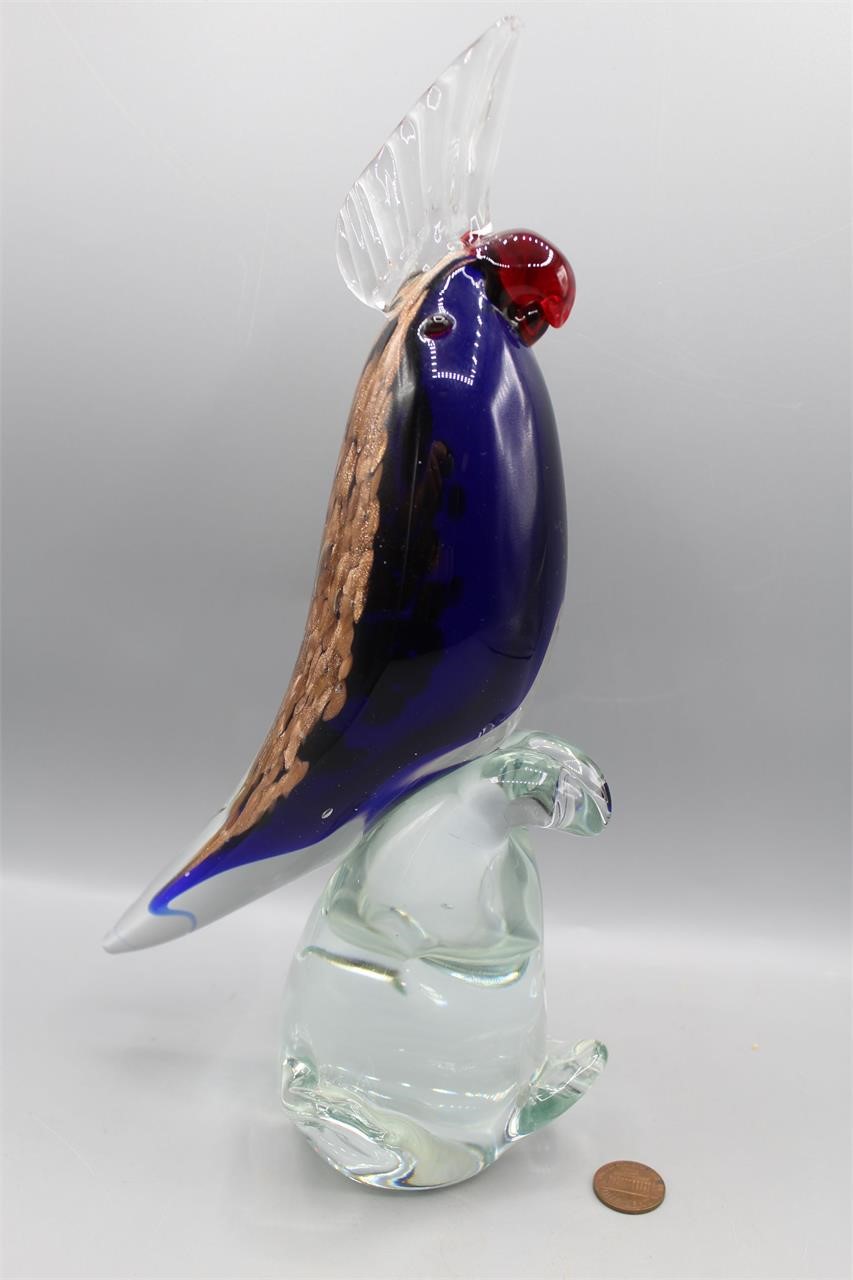 Gorgeous Designs Hand-Blown Art Glass Parrot