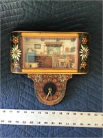 Vintage Folk Art German Chalet Diorama Wall Clock