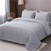 HYMOKEGE Light Grey King Size Comforter Set
