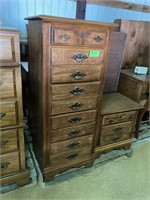5 Drawer Tall and Narrow Wood Chest