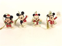 Lot of 4 Lenox Mickey Mouse Christmas Ornaments