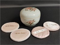 Elizabeth Arden Floral Jar and Powder Puffs