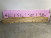 Wood rails and insulation board previously used