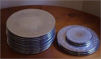 Seventeen Strachan silver plated place mats