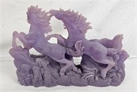 Purple Carved Horse Sculpture