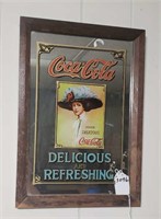 COCA-COLA FRAMED ADVERTISING MIRROR