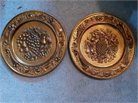 (2) Brass Relief Wall Plaques (Marked England)