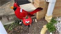 Metal garden decor - cardinal welcome sign &