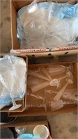 3 boxes Large lot of etched stemware