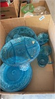 Blue glassware lot