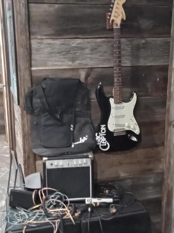 Fender Squire Strat guitar & amp