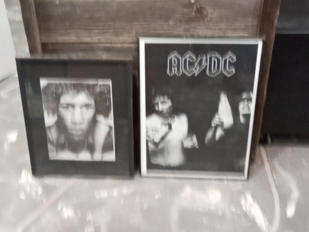 AC/DC poster + Hendrix print