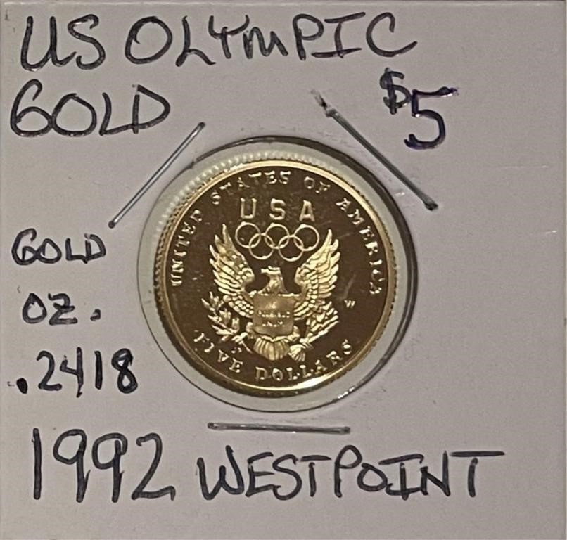 US GOLD 1992W PROOF $5 Olympic