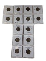 Lot of 14 Old Jefferson Nickels