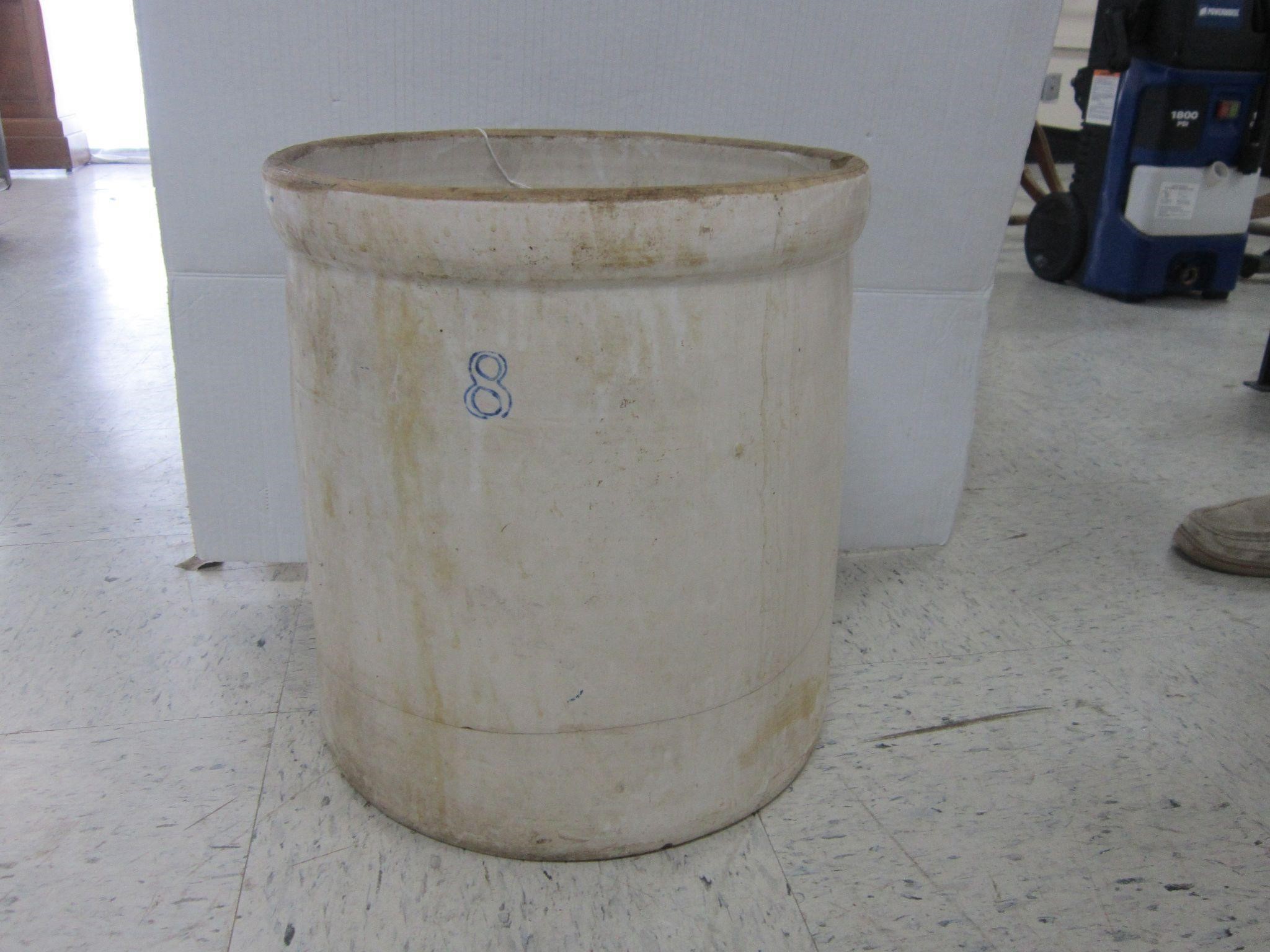 NUMBER 8 POTTERY CROCK