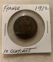 1912 FOREIGN COIN-FRANCE