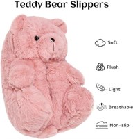 Women's Plush Teddy Bear Slippers Fashion Soft Ant