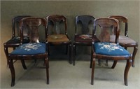 SET OF 6 LATE FEDERAL MAHOGANY CHAIRS W/