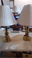 2 Brass Toned Lamps