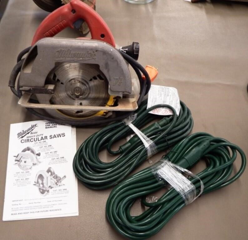 Heavy Duty Milwaukee 7-1/4" Circular Saw & Cords