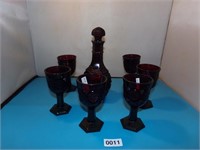 Avon Cape Cod Ruby Red cordial goblets and