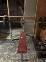 Weight Bench, 4-45LB Plates & Bar