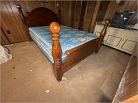 Solid oak Queen bed Athens furniture