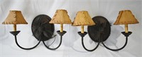 2 Custom Crafted Rustic Double Arm Wall Sconces