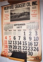 LOT - 4 1970's BEDFORD GROCERY CO. CALENDARS