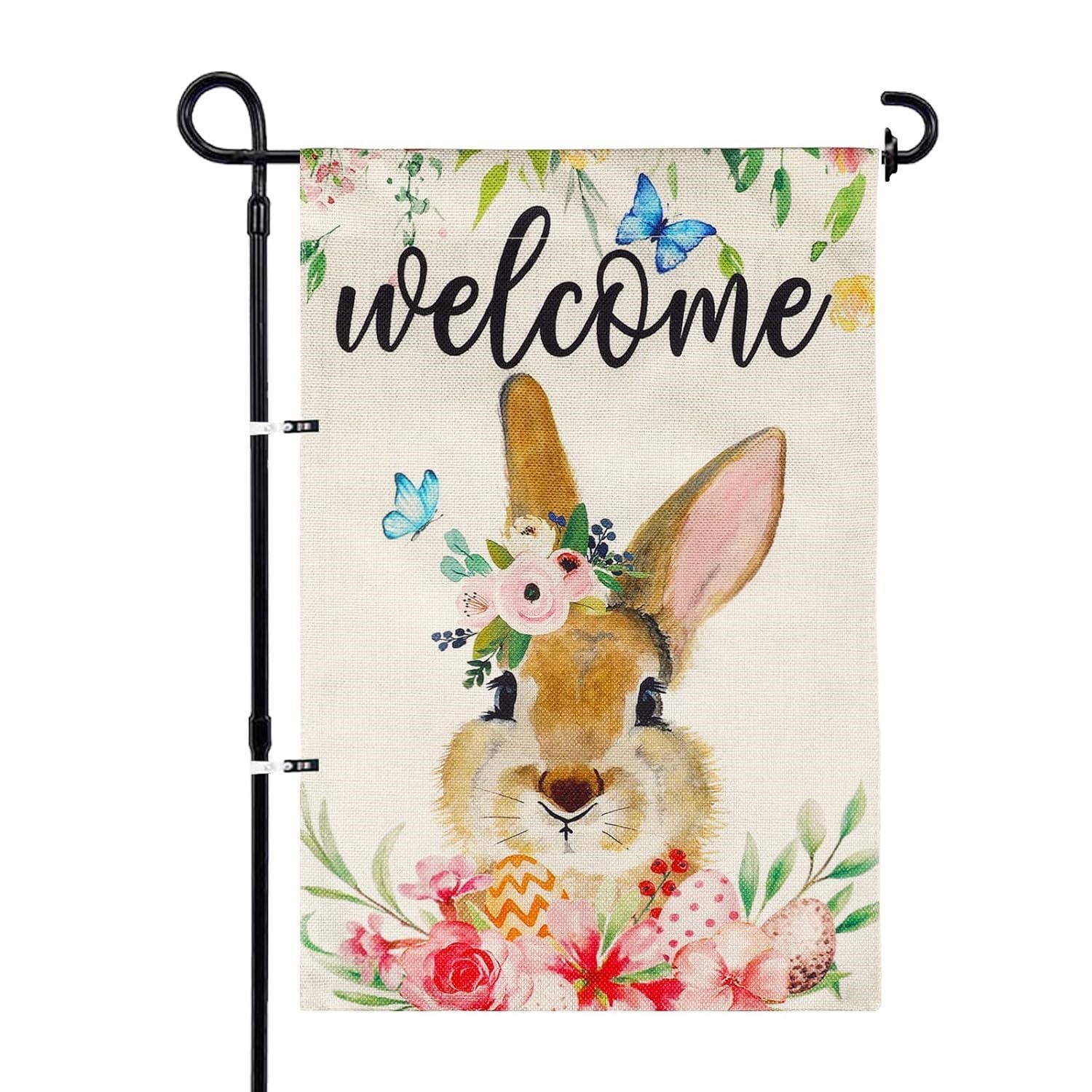 Matyamts Welcome Bunny Easter Flags