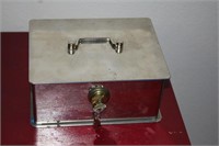 Locking metal box with keys