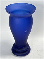 12” Satin Cobalt Blue Vase