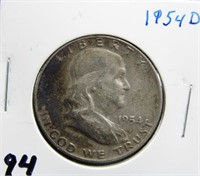 1954 D FRANKLIN HALF DOLLAR COIN