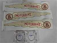 Motorbike Decals and B.F. Goodrich Ashtrays